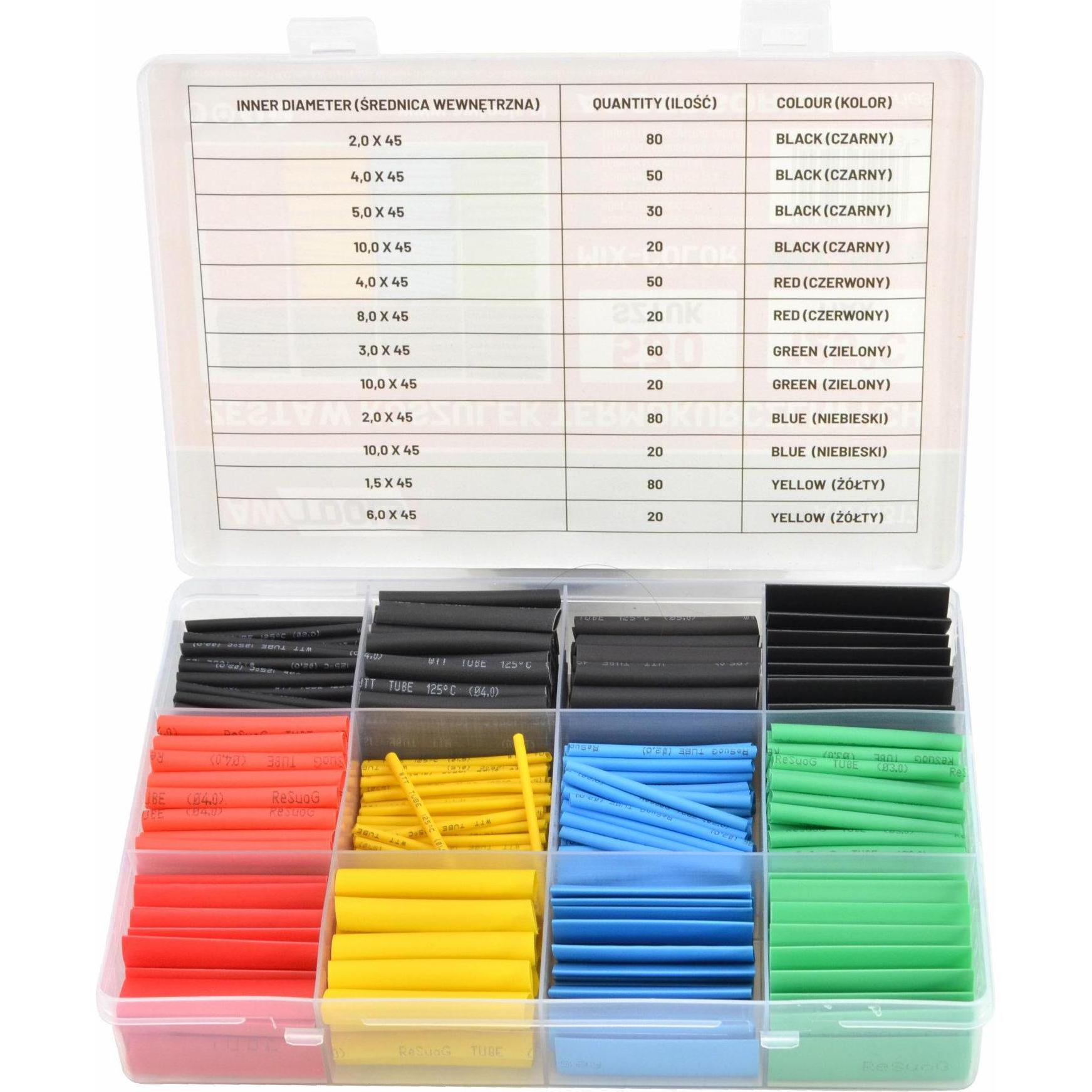 Awtools, Guaina termorestringente, Wärmeschrumpfschlauch 530 Stück. (530x)