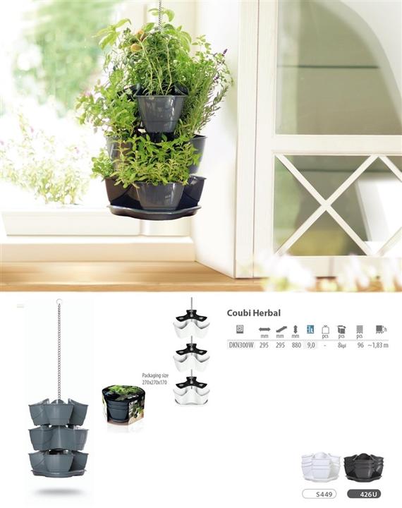 Produktbild Prosperplast Flowerpot Coubi, plastic, Ø 29.5 cm, grey (29.50 x 88 cm)