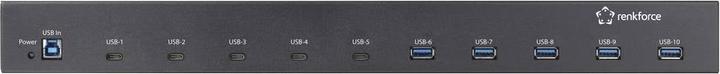 Actual product image Renkforce 483 mm (19") Rack Mount 10-Port USB 3.2 Gen 2 Hub USB 3.2 Gen 2-Hub f (USB-A, 10 ports)