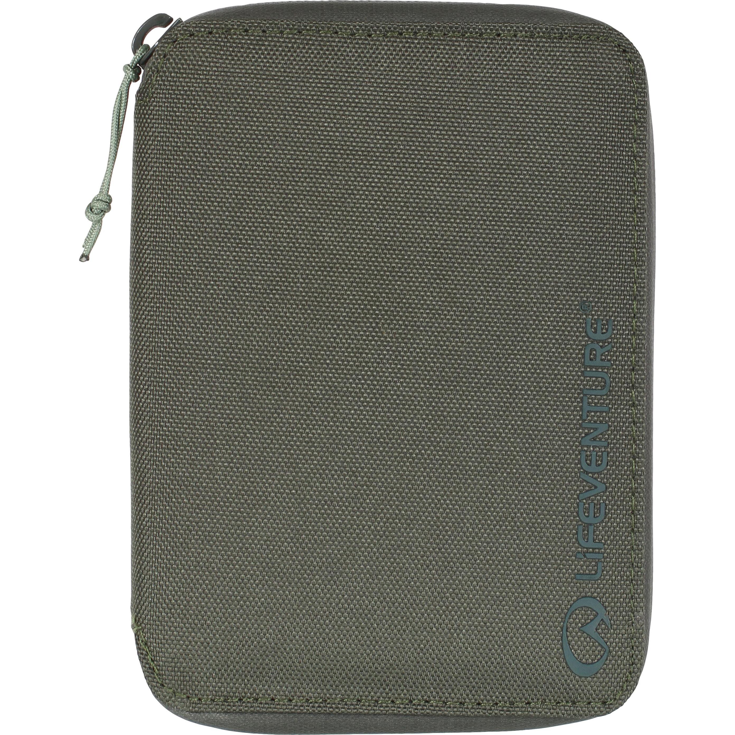 Lifeventure, Portafoglio, Mini portafoglio da viaggio RFID, riciclato, oliva, Verde