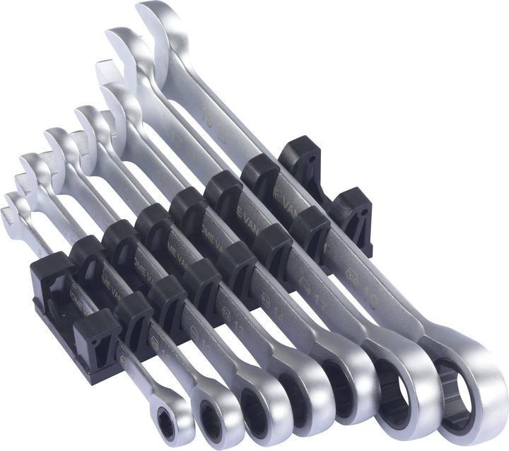 Produktbild Toolcraft TO-9626412 Ratschen-Einringschlüssel-Satz 7teilig Schlüsselweite (Met (19 mm, 12 mm, 14 mm, 10 mm, 17 mm, 8 mm, 13 mm)