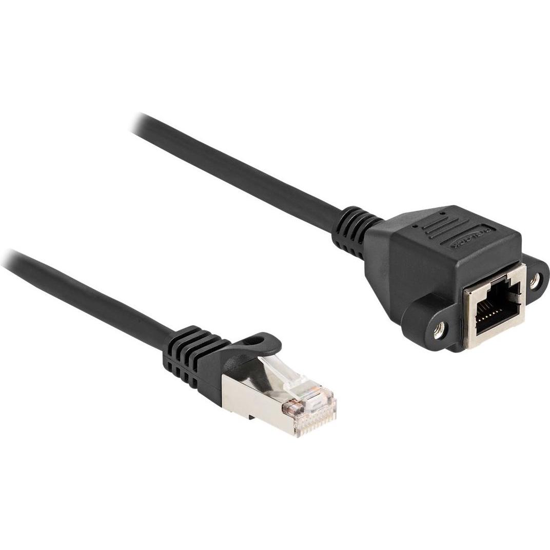Delock Cavo di prolunga RJ50 da maschio a femmina S/FTP 0,25 m nero (S/FTP, 0.25 m), Cavo di rete