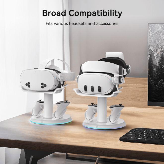 Actual product image AMVR Meta Quest 3 & 3S RGB Magnetische Schnellladestation mit Controller Akkus