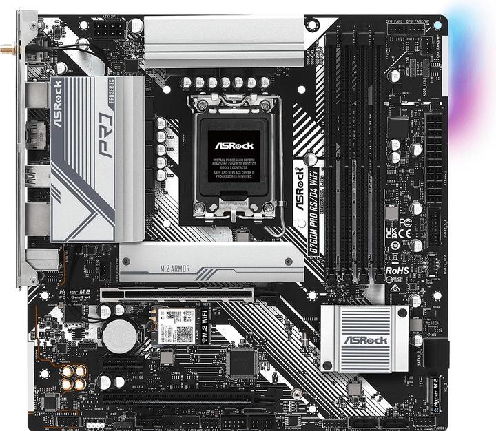 Produktbild AsRock B760M Pro RS/D4 WiFi (LGA 1700, Intel ICH7, mATX)