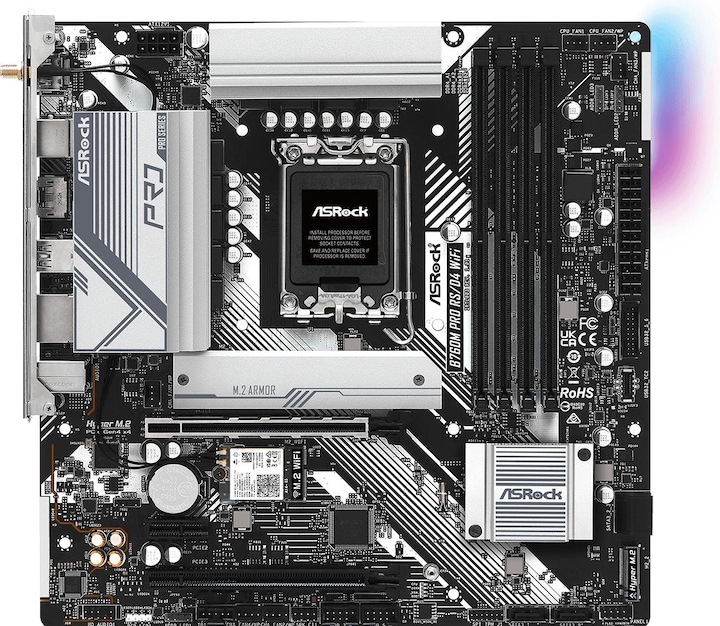 Actual product image AsRock B760M Pro RS/D4 WiFi (LGA 1700, Intel ICH7, mATX)