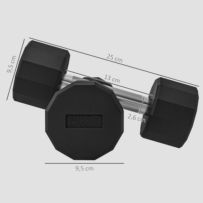 Actual product image Swisshandel24 Kurzhantel-Set 10 kg, rutschfeste Metallhanteln 2er Set (2 x 5 kg)