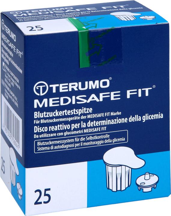 Actual product image Terumo Medisafe Fit Blood Glucose Test Tips, 25 Test Strips (Test strips)