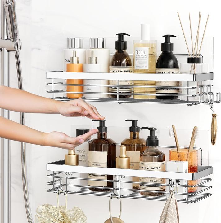 Produktbild 2-teiliges Duschregal Set ohne Bohren