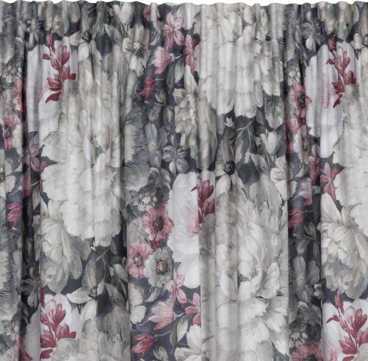 Immagine prodotto Eurofirany Tenda LUCIA finita in velluto, decorata con un bellissimo motivo floreale, color crema, rosso scuro (140 x 270 cm)