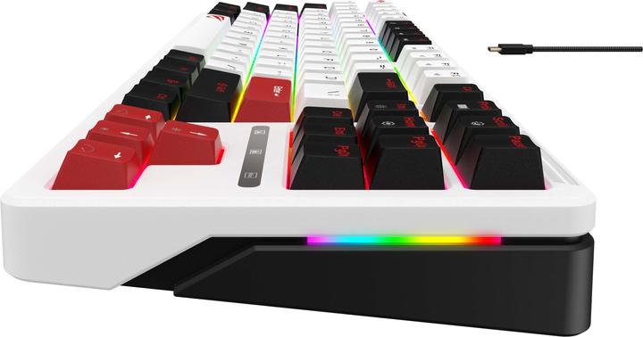 Image du produit Havit - Gaming Keyboard (KB902L) - USB-C, with RGB Lights, 1.8m, 200mA - Black / White / Red (ING. Int., Filaire)