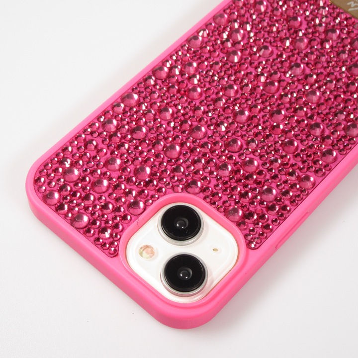 Produktbild PhoneLook Hülle Glitzer Diamant The Bling World Dunkelrosa (Apple iPhone 15)