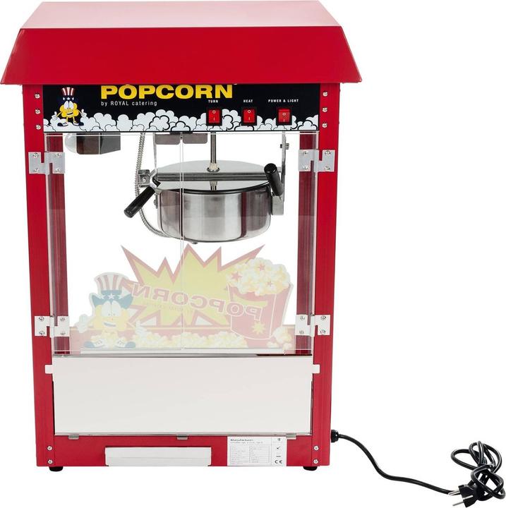 Produktbild Royal Catering Popcornmaschine Popcornmaker Popcornautomat 1600W 5Kg H Rot Mit Wagen Retro