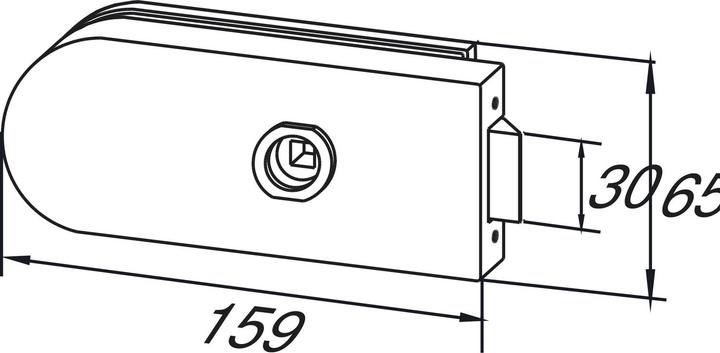 Image du produit Dormakaba Serrure de porte en verre STUDIO Rondo Métal léger argenté anodisé UV Poignée de guidage avant DIN
