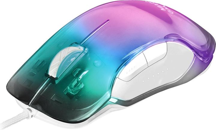 Actual product image Mars Gaming MMGLOW Chroma-Glow RGB Gaming Mouse Mirror Finish Ultra-Lightweight 12800 DPI White (Cable)