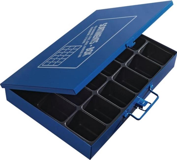 Produktbild HP Autozubehör Sortimentskasten B330xT240xH50mm 18 Fächer ohne Beschriftungsschild blau