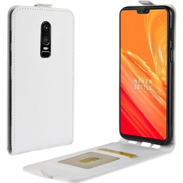 Thumbnail - MU Classic Crazy Horse Leder Flipcase Series (OnePlus 6), Smartphone Hülle, Weiss