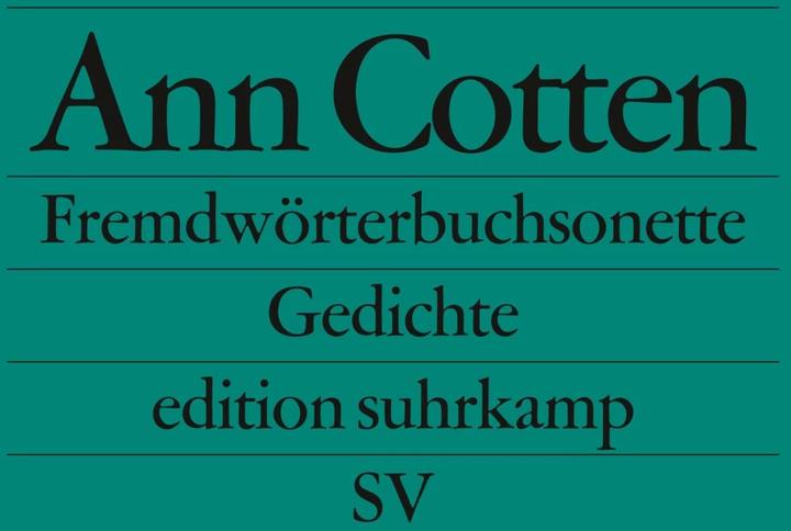 Actual product image Fremdwörterbuchsonette (German, Ann Cotten, 2007)