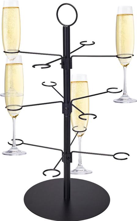 Excellent Houseware Etagere mit 3 Ebenen für Trinkgläser - Eleganter Gläser-Ständer für Cocktail-, Wein- und Sektgläser