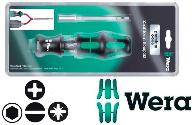 Actual product image Wera Kraftform Kompakt 28 (Cross Phillips PH M1, Cross Phillips PH M2, Cross Pozidriv PZ M1, Cross Pozidriv PZ M2)