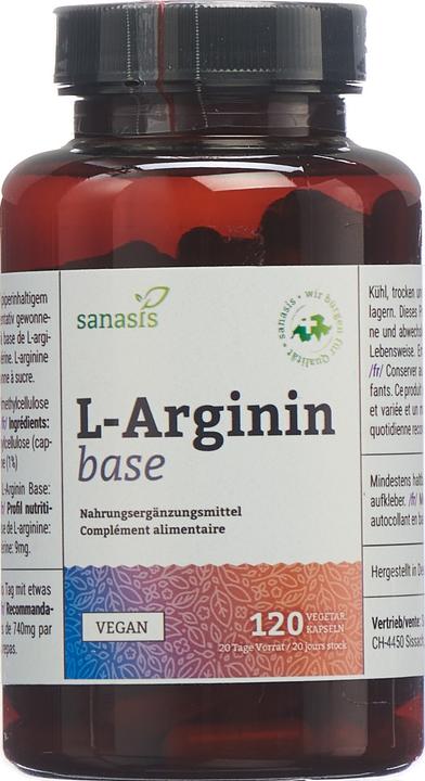 Image du produit Sanasis Gélule de L-Arginine Base (120 pièce(s), Capsules, 119 g)
