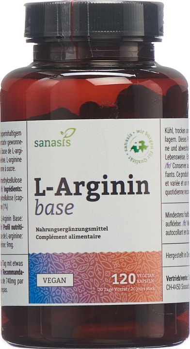 Actual product image Sanasis L-Arginine Base Capsule (120 Piece, Capsules, 119 g)