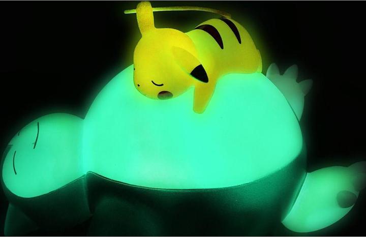 Actual product image Teknofun LED lamp Snorlax + Pikachu 18 cm (touch,lying).