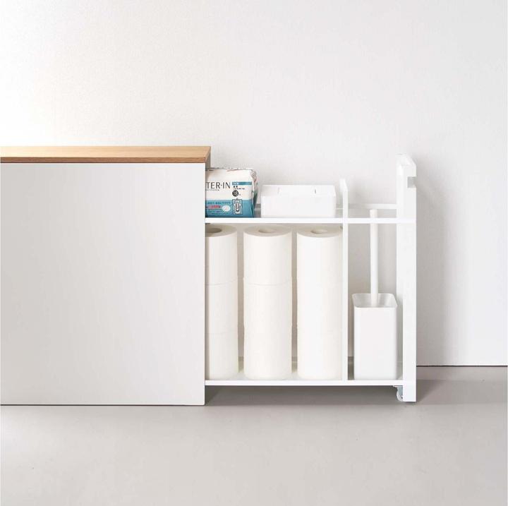 Produktbild Yamazaki Auszieh-Regal mit Holzablage TOWER (14 x 56 x 55 cm)