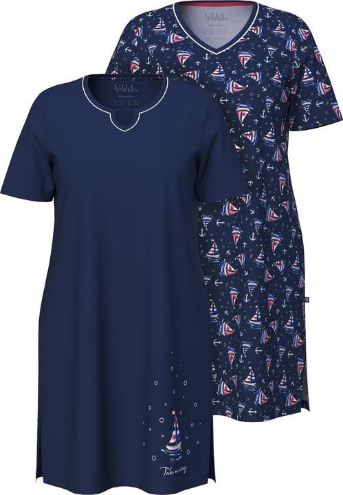 Produktbild Ulla Popken Bigshirts, 2er-Pack, Boot, Tunika-/V-Ausschnitt, Halbarm (42, 44)