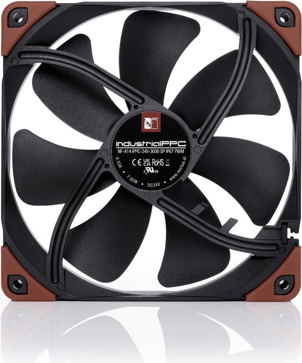 Produktbild Noctua NF-A14 indu.3000 IP67 140x140x25 NF-A14 industrialPPC-24V-3000 SP IP67PWM (140 mm, 1 x)