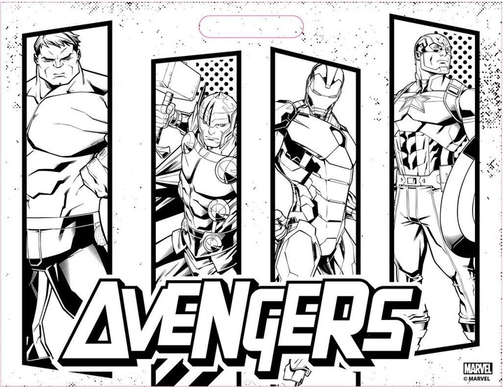 Immagine prodotto No Name Blocco da disegno Avengers con adesivi e 3 matite colorate, 40 fogli