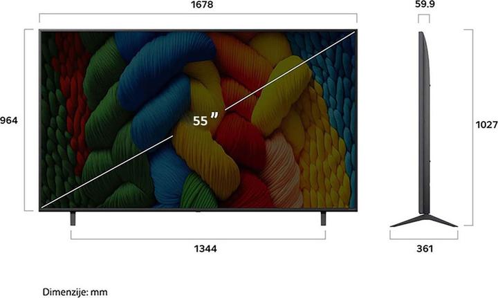 Produktbild LG TV SET LCD 55" 4K/55NANO80A3B (55", NANO80, LED, 4K, 2025)