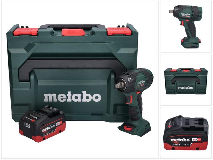 Produktbild Metabo SSW 18 LTX 300 BL Akku Schlagschrauber 18V 300Nm 1/2" Brushless ( 602395840 ) + 1x Akku 5,5Ah (Akkubetrieb)