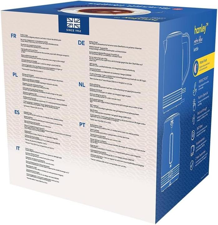 Immagine prodotto Russell Hobbs Hanley Wasserkocher, Retro Blue (28641-70) (1.70 l)