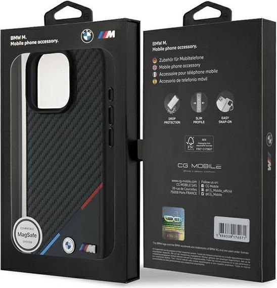 Produktbild BMW BMHMP16L23PUDTK iPhone 16 Pro 6.3" czarny/black hardcase M Carbon Tricolor Line MagSafe (Apple iPhone 16 Pro)