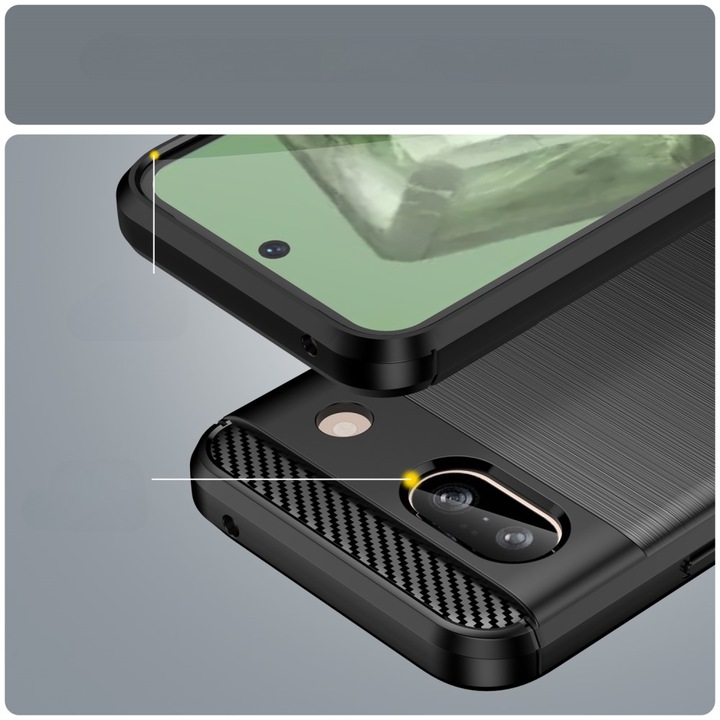 Produktbild Cover-Discount Google Pixel 8a - Metall Carbon Look Hülle (Google Pixel 8a)