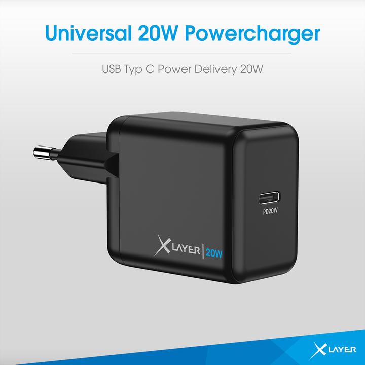 Produktbild Xlayer Ladegerät Typ C Single Charger PD 20W Black (20 W)