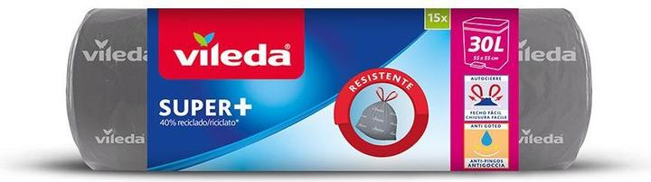 Actual product image Vileda SUPER+ bin liner 30.0 l grey, 15 pcs. (15 x, 30 l)