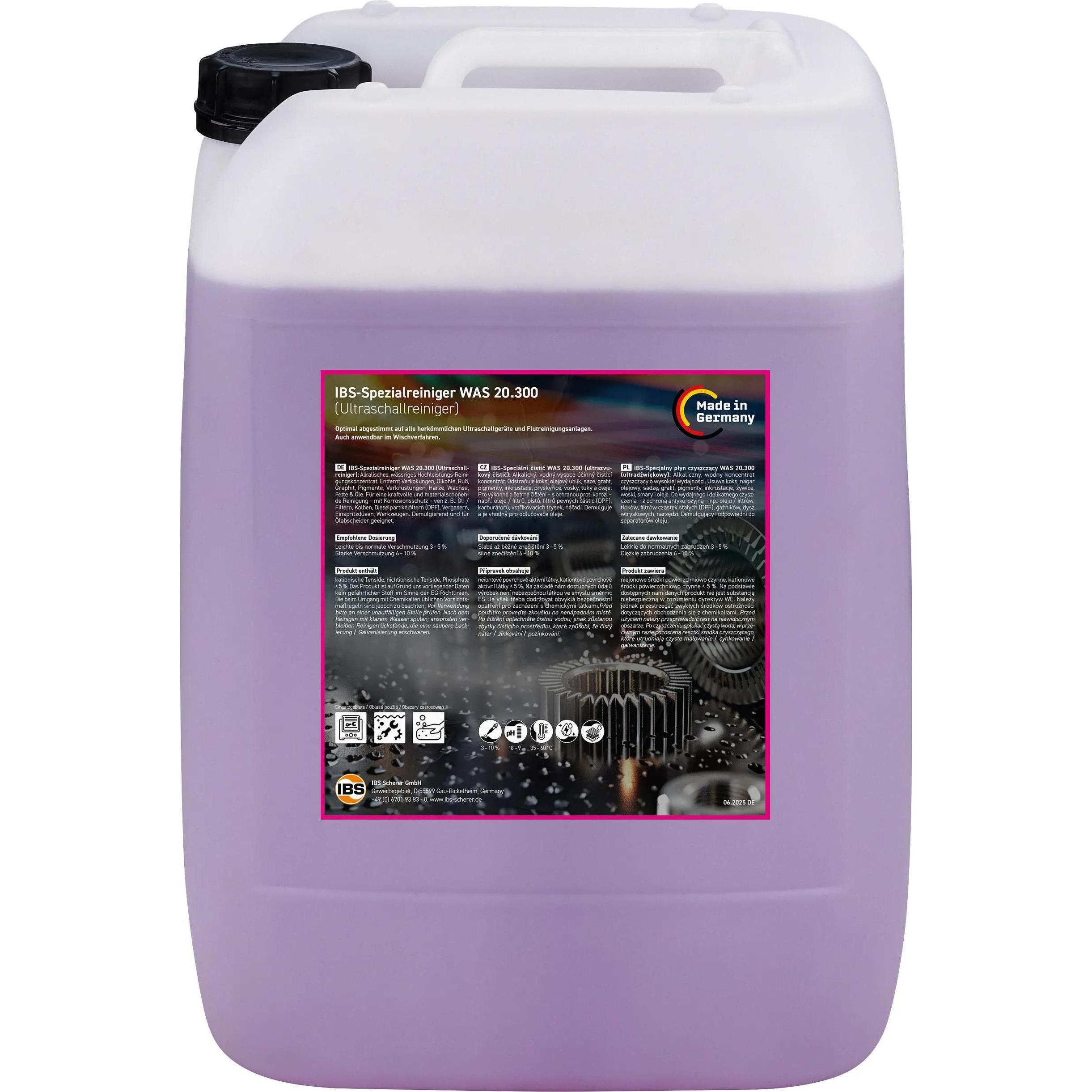 IBS Detergente per lavaggio a ultrasuoni WAS 20.300, Pulitore a ultrasuoni, Viola