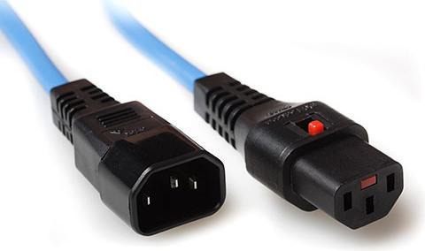 Actual product image Iec Lock 230V connection cable C13 lockable - C14 blue 1.00 m (1 m)