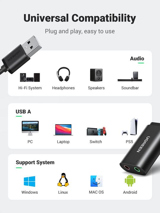 Immagine prodotto Ugreen Adattatore audio esterno 30724 (USB)