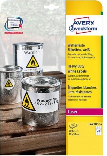 Produktbild Avery Wetterfeste Etiketten, ablösbar