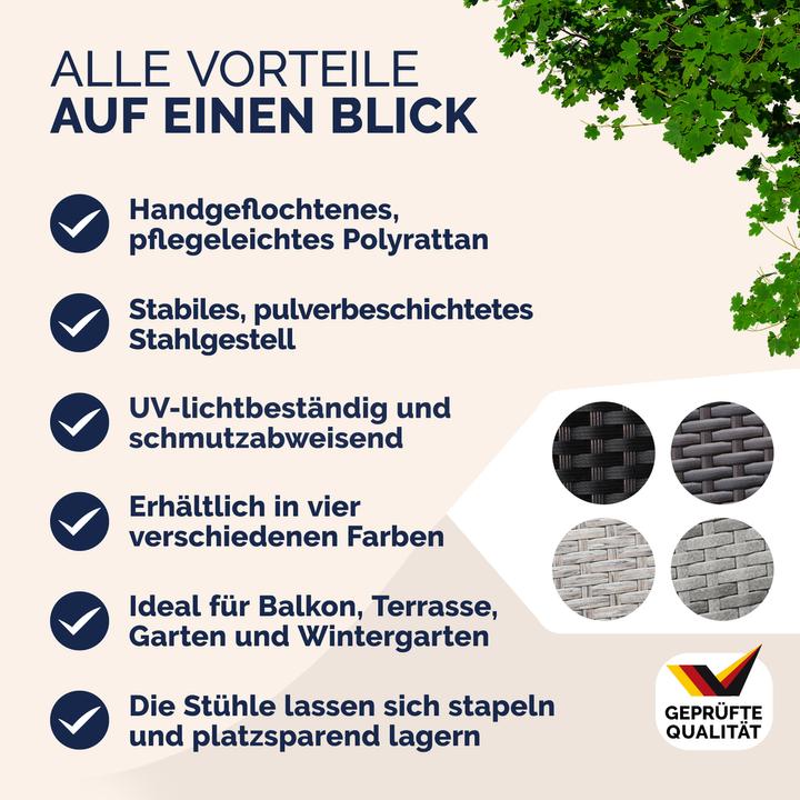 Produktbild Casaria Polyrattan Gartenstühle