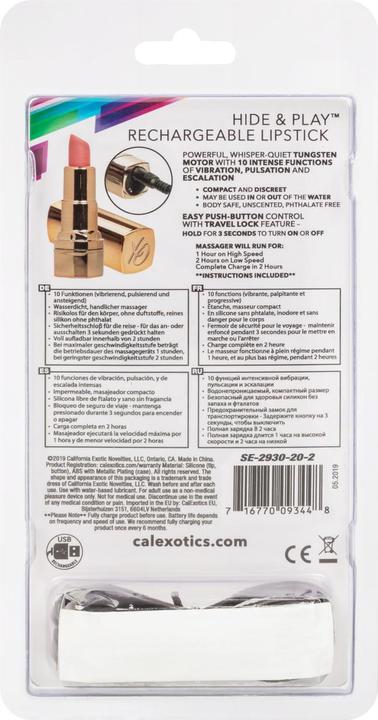 Actual product image CalExotics Hide & Play Lipstick Recharge Pink (Pink)