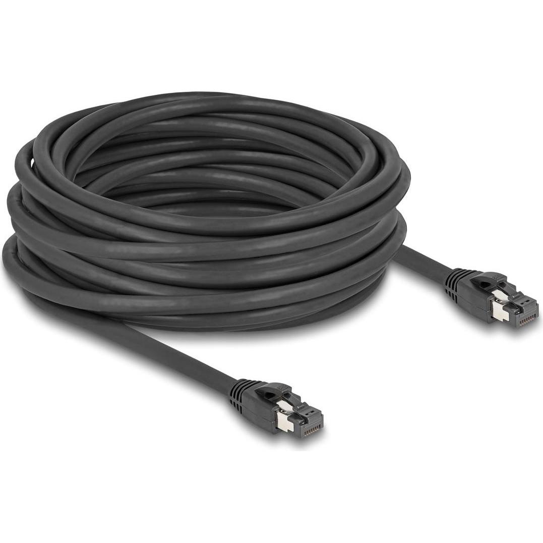 Thumbnail - Delock RJ45 Netzwerkkabel Cat.8.1 S/FTP 10 m bis 40 Gbps schwarz (S/FTP, CAT8.1, 10 m), Netzwerkkabel
