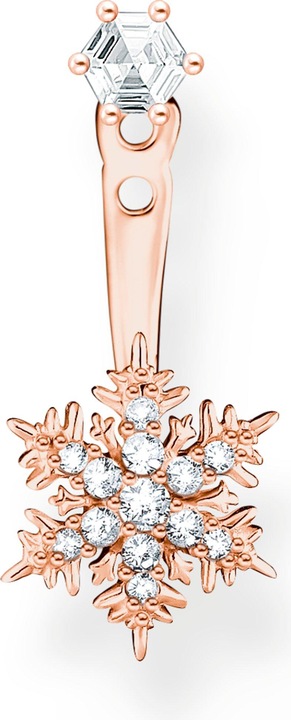 Produktbild Thomas Sabo Einzel Ohrstecker Schneeflocke mit Weissen Steinen Roségold (925er Silber)