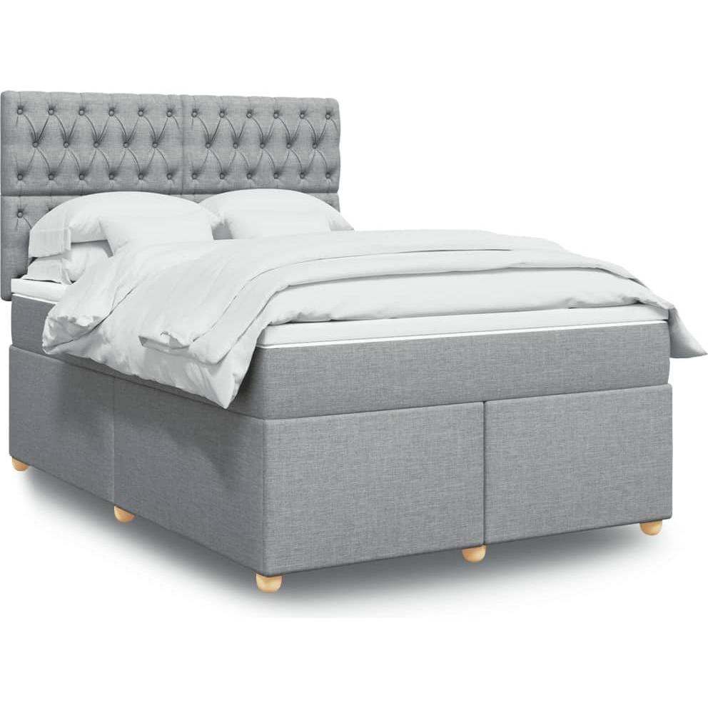 VidaXL, Bett, Bo x springbett mit Matratze 140 x 200 cm Stoff (140 x 200 cm)