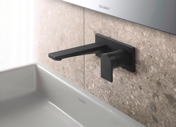 Productafbeelding Duravit Eéngreeps wastafelmengkraan Tulum inbouw, projectie 171mm zwart mat