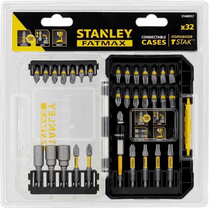 Actual product image Stanley 32-piece torsion bit set 25 / 50 mm (25.4 / 4 mm (1 / 4 inch))