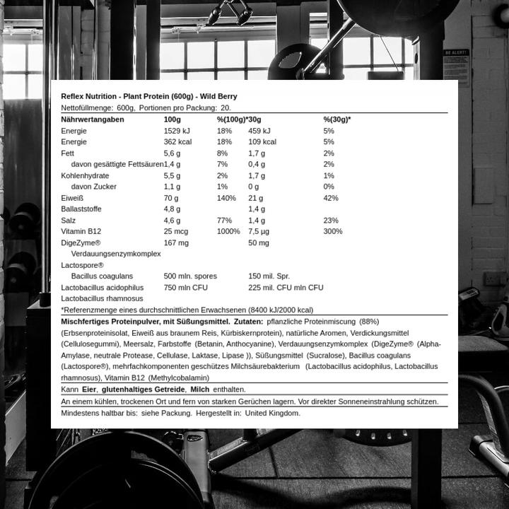 Immagine prodotto Reflex Nutrition Proteine vegetali (Bacca selvatica, 1 x, 630 g)