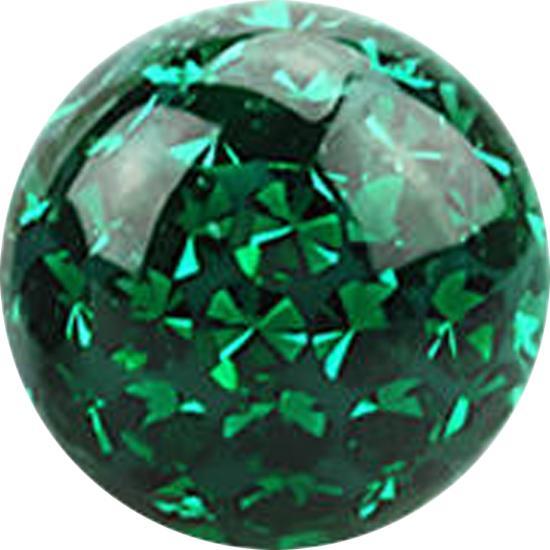Image du produit Star Piercing Boule de cristal Micro vert Couche de protection époxy (sans laiton, Acier chirurgical 316L)